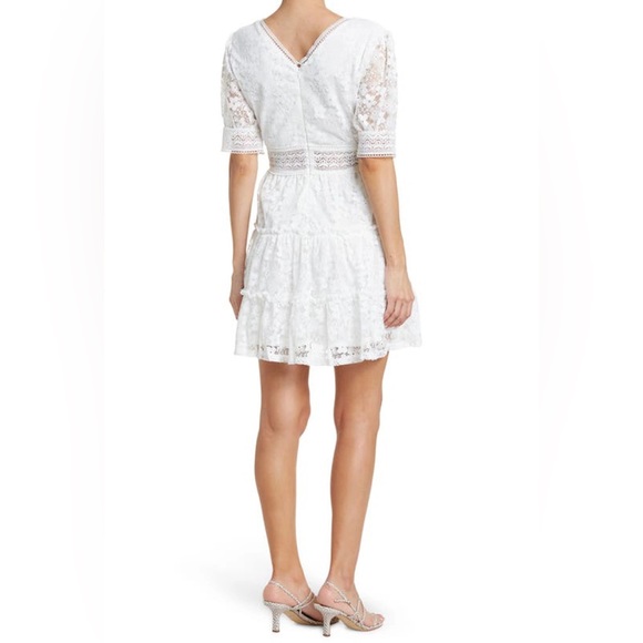 NWT NSR Amelie Eyelet Mini White Lace Dress Size: XS - Picture 2 of 10